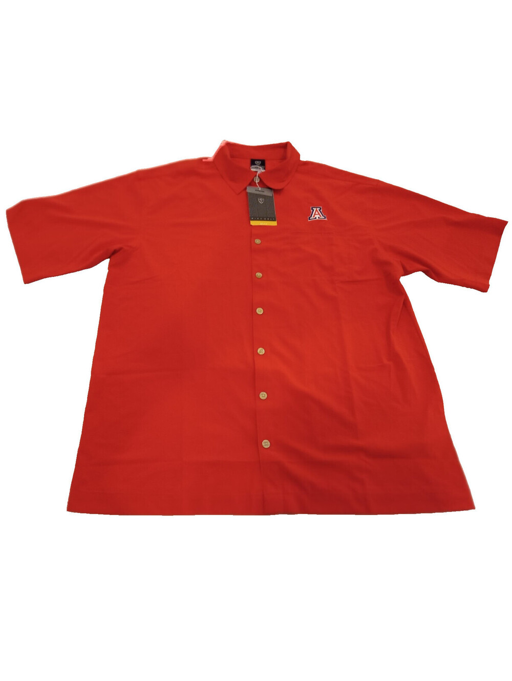 Nike Golf Dri-FIT Shirt Mens Large Red Arizona Wildcats Logo Button Up Stretch L